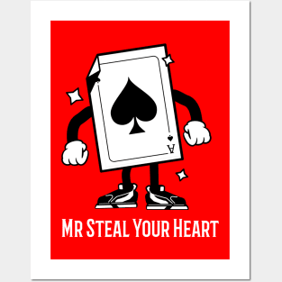 Mr Steal Your Heart with  a card Posters and Art